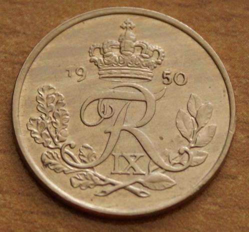 DENEMARKEN 25 ORE 1950 Frederik IX KM#842.1 EX, Postzegels en Munten, Munten | Europa | Niet-Euromunten, Losse munt, Overige landen