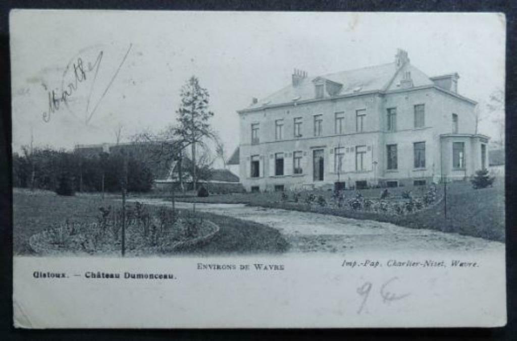 Carte postale Gistoux Château Dumonceau (Coin inf. gauche !), Enlèvement ou Envoi, Avant 1920, Affranchie, Brabant Wallon