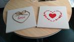 set van 2 "love" kaders 40x40cm stof + touw, Minder dan 50 cm, Overige materialen, Minder dan 50 cm, Ophalen of Verzenden