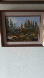 Peinture nature et forêt très bien encadrée Signée Martinot, Antiek en Kunst, Ophalen