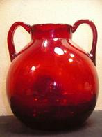 BEAU VASE CRISTAL"BOULE"ROUGE RUBIS, Enlèvement ou Envoi