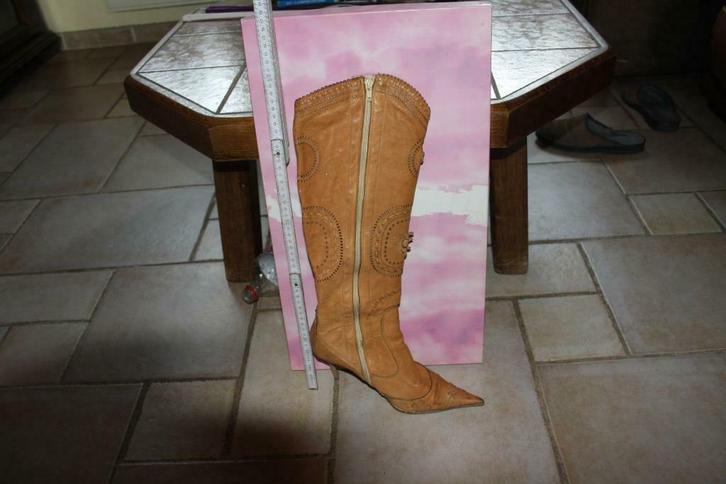 bottes cuir 39 /38,1/2, Kleding | Dames, Schoenen, Gedragen, Hoge laarzen, Overige kleuren, Ophalen of Verzenden