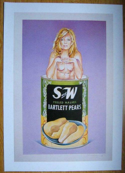 bartlett pears girl   - top pop art kunst druk  mel ramos, Antiquités & Art, Art | Autres Art, Envoi