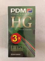 3 x cassettes VHS vierges : PDM - HG- E195 (sellées), CD & DVD, Neuf, dans son emballage, Enlèvement ou Envoi