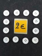 lot de 12 boutons 15 mm ép. 5 mm blanc neige 4 trous B12154, Hobby & Loisirs créatifs, Bouton ou Boutons, Enlèvement ou Envoi