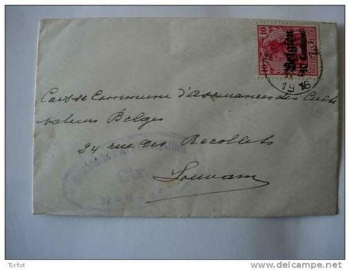Brief van Perwez naar Louvain 22-1-1916, Postzegels en Munten, Brieven en Enveloppen | België, Brief, Ophalen of Verzenden