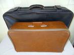 Valise valise vintage 2x valise pas cher valise antique 1970, 50 à 60 cm, Utilisé, Cuir, Enlèvement ou Envoi