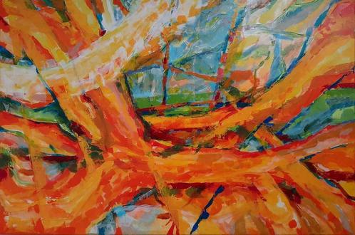 "Meeting between elements and emotions" - Mara-leen, Antiek en Kunst, Kunst | Schilderijen | Modern, Ophalen of Verzenden