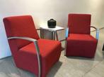 2 fauteuils (rood - rvs look)