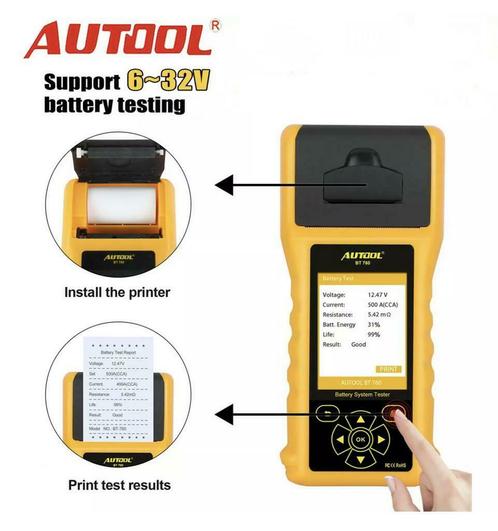 Autool BT-760 6V 12V 24V accu tester nieuw, Auto diversen, Autogereedschap, Ophalen of Verzenden