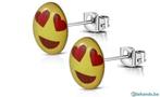 Emoji "lachend gezicht met hartvormige ogen" oorstekers, Nieuw, Verzenden