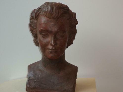 JAN BOEDTS °1904-1973 buste terre cuite portrait de femme, Antiquités & Art, Art | Sculptures & Bois, Enlèvement
