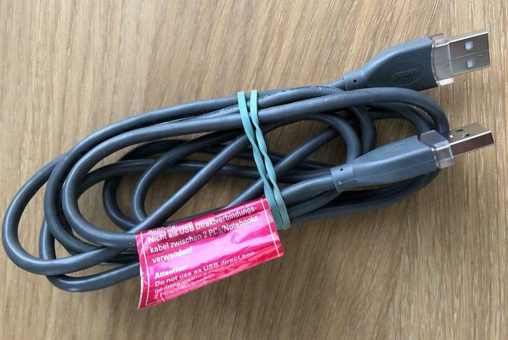 USB 2.0 Kabel - USB A naar USB A - 1,75m, Audio, Tv en Foto, Audiokabels en Televisiekabels, Gebruikt, Minder dan 2 meter, Ophalen of Verzenden