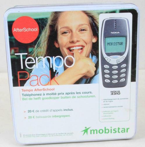 Boite métal Mobistar Tempo Pack Nokia 3310 vide, Collections, Boîte en métal, Comme neuf, Autre, Autres marques, Enlèvement ou Envoi