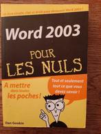 Word 2003 pour les nuls, Livres, Enlèvement