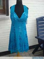 nieuwe cocktailjurk - blauw met glitters-juju &Christine-S, Kleding | Dames, Jurken, Ophalen of Verzenden, Nieuw, Maat 36 (S)