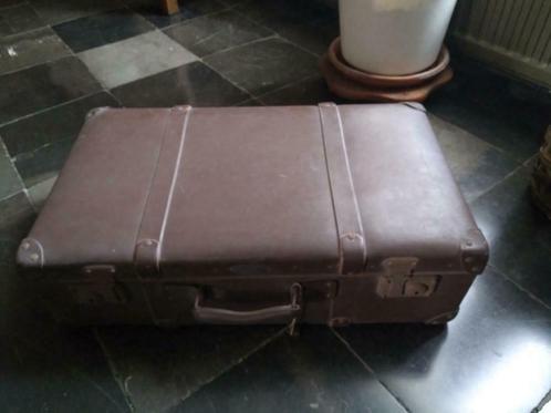 Koffer uit de jaren 50 in echte gevulkaniseerde vezel, Antiek en Kunst, Curiosa en Brocante, Ophalen of Verzenden