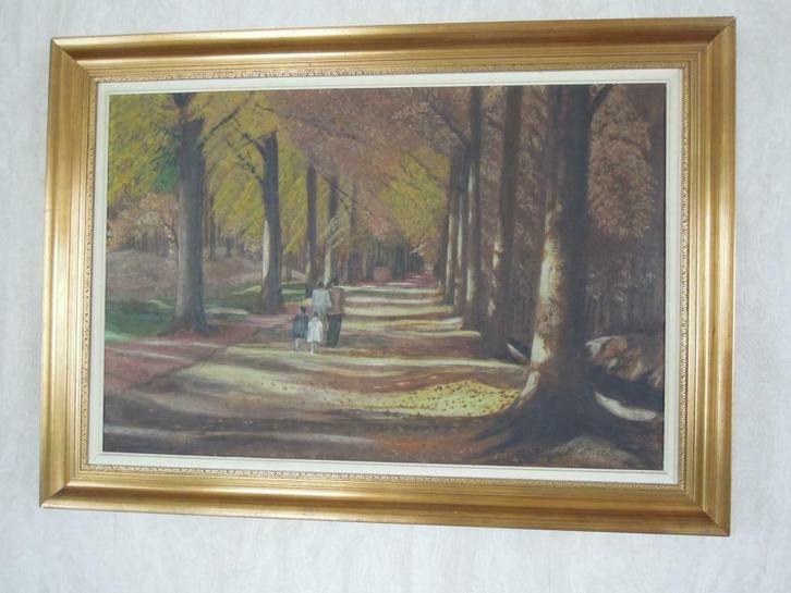 schilderij olie op doek Bontinck Geo kader 106cm x 75cm, Antiek en Kunst, Kunst | Schilderijen | Klassiek, Ophalen of Verzenden