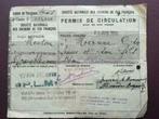 Permis de circulation 1939 Menton-Grenoble, Collections, Autres types, Utilisé, Enlèvement ou Envoi, Train