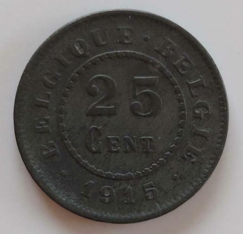 Belgium 1915 - 25 Cent Zink/Duitse bezetting/Albert I - Pr, Timbres & Monnaies, Monnaies | Belgique, Monnaie en vrac, Envoi