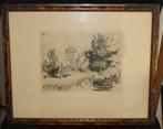 A. Reichmann - Ets - Platteland aan 't meer - 44 x 35 cm, Antiek en Kunst, Kunst | Etsen en Gravures, Ophalen of Verzenden