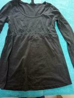 T-shirt de maternité noir à manches longues étroites, Chemise ou Top, Taille 36 (S), Noir, Porté