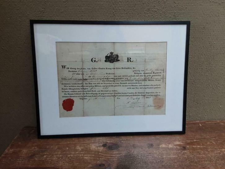 Historische legerbrief. King Georges. Napoleon, zegelbrief., Boeken, Oorlog en Militair, Landmacht, Voor 1940, Ophalen