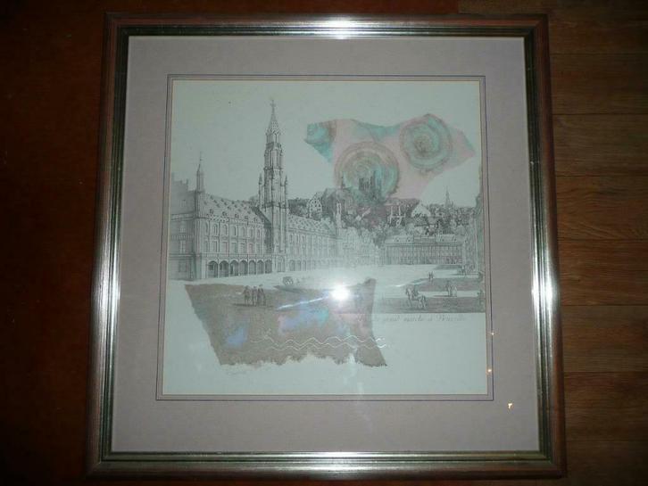grand cadre bois 70x70 cm bruxelles oeuvre d'art, Maison & Meubles, Accessoires pour la Maison | Cadres, Bois, Enlèvement