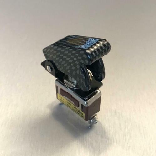 Nieuw : 250V NOS Schakelaar / Switch + Cover Zwart Carbon, Hobby en Vrije tijd, Elektronica-componenten, Nieuw, Verzenden