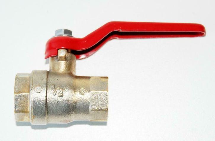 Vanne à boisseau sphérique - poignée levier, Doe-het-zelf en Bouw, Sanitair, Gebruikt, Kraan, Chroom, Ophalen of Verzenden