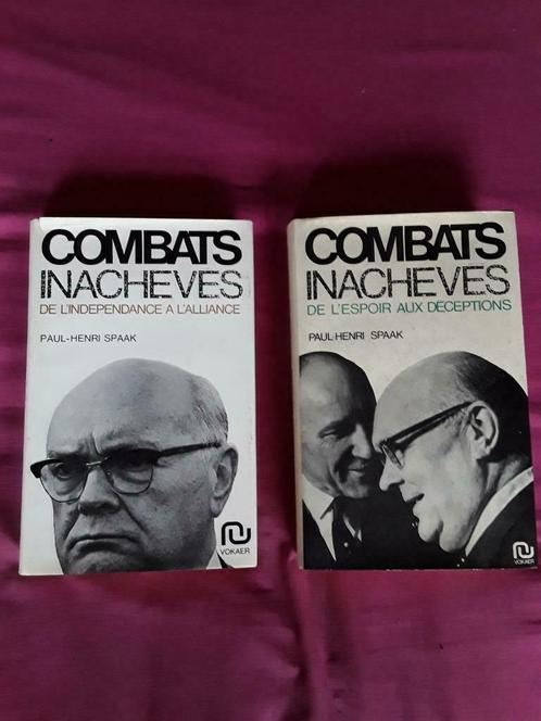 Paul-Henri Spaak : 2 Boeken, 2 livres "Combats inachevés", Verzamelen, Complete verzamelingen en Collecties, Ophalen of Verzenden