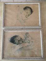 Lithographies de Bessie Pease Gutmann (lot de 2 cadres), Antiek en Kunst, Ophalen