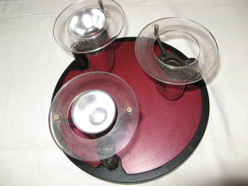 Plafonnier à 3 spots orientables bordeau et noir, Huis en Inrichting, Lampen | Plafondlampen, Gebruikt, Ophalen of Verzenden