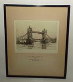 Ets, London Tower Bridge - Henry Spencer - 1934, Ophalen of Verzenden