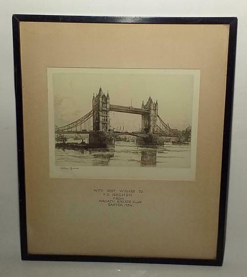 Gravure, London Tower Bridge - Henry Spencer - 1934, Antiquités & Art, Art | Eaux-fortes & Gravures, Enlèvement ou Envoi