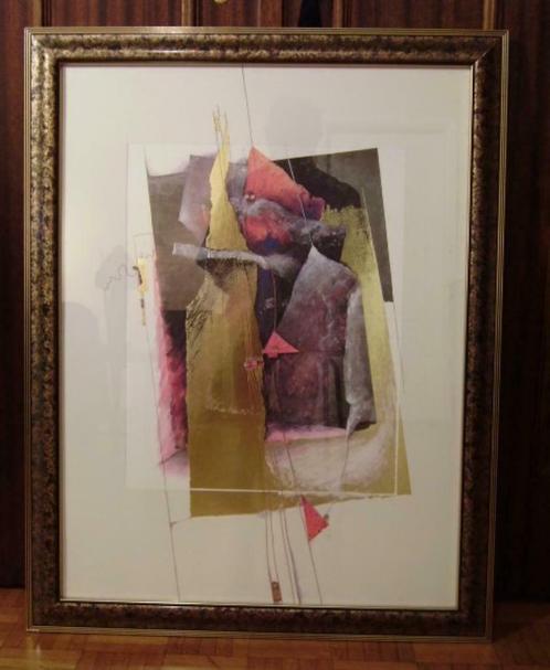 Hi-Tech Digitale kleurenprint - goudgehoogd in Trompe-l'oeil, Antiek en Kunst, Kunst | Schilderijen | Modern, Ophalen
