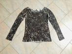 T-shirt papillon strass, Kleding | Dames, Bruin, Zo goed als nieuw, Lange mouw, Maat 36 (S)