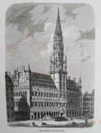 1871 - Bruxelles / Brussel - maison de ville, Antiek en Kunst, Kunst | Etsen en Gravures, Ophalen of Verzenden