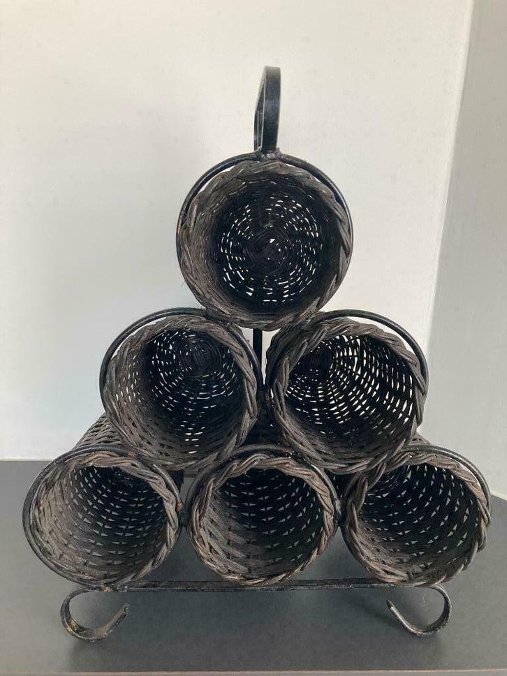 Authentiek wijnrek voor 6 flessen, Huis en Inrichting, Woonaccessoires | Wijnrekken, Gebruikt, Minder dan 50 cm, Overige materialen