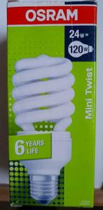 OSRAM Mini Twist 24W eco A lamp, Huis en Inrichting, Nieuw, E27 (groot), Design, 60 watt of meer