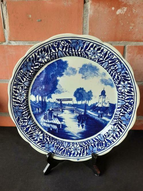 Antiek sierbord Delfts Blauw signatuur Boch Frères, Antiek en Kunst, Antiek | Wandborden en Tegels, Ophalen of Verzenden