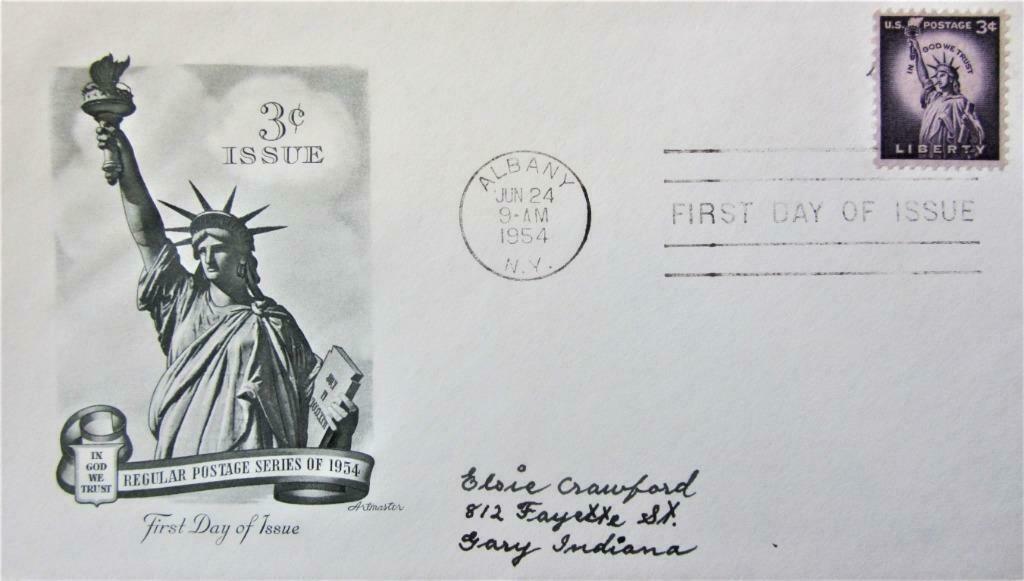 FDC - U.S.A.- KUNST- HET VRIJHEIDSBEELD, Ophalen of Verzenden, Gestempeld, Overige thema's