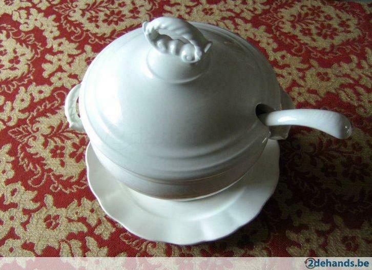 Oude crèmekleurige soepterrine, Antiek en Kunst, Curiosa en Brocante