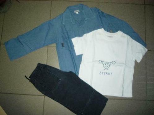 setje: broek, T-shirt en hemd, merk: eerste kleertjes, maat:, Kinderen en Baby's, Babykleding | Maat 62, Zo goed als nieuw, Jongetje