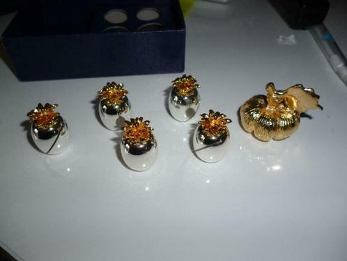 Decoratie ananas miniatuur en pompoen verguld kaarthouder, Huis en Inrichting, Woonaccessoires | Overige, Ophalen of Verzenden