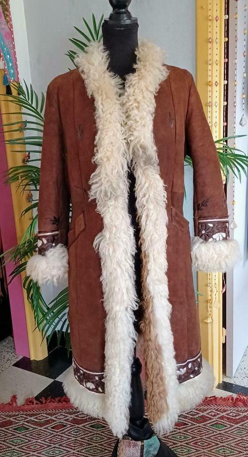 Authentieke Afghaanse lammy coat, bohemian hippie ibiza, Kleding | Dames, Jassen | Winter, Gedragen, Maat 38/40 (M), Overige kleuren