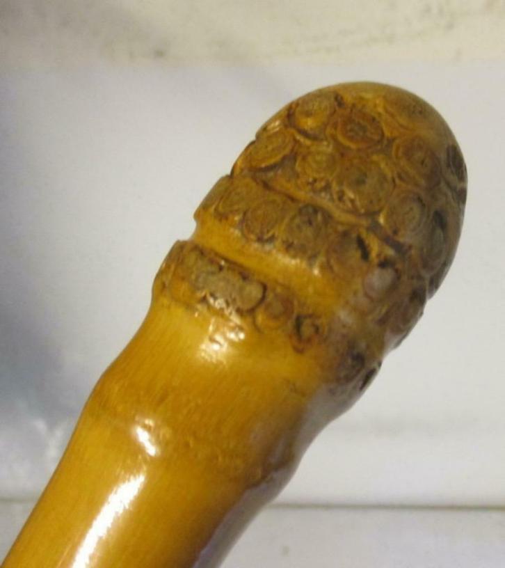 oude Japanse bamboe wandelstok met vislijn   291, Antiek en Kunst, Curiosa en Brocante, Verzenden