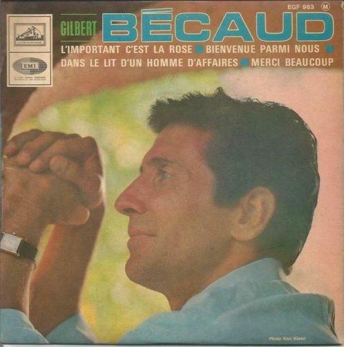 45T Gilbert Bécaud - L'important c'est la rose - France 1967, Cd's en Dvd's, Vinyl | Overige Vinyl, Overige formaten, Ophalen of Verzenden