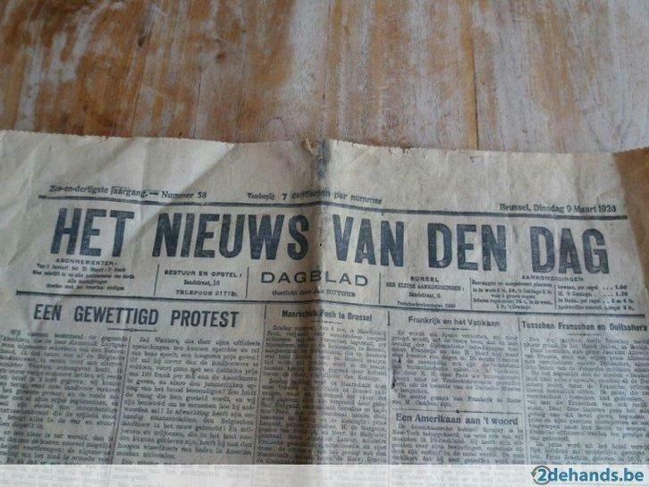 Oude krant - Het nieuws van den dag - 9 maart 1920, Verzamelen, Overige Verzamelen, Gebruikt, Ophalen of Verzenden