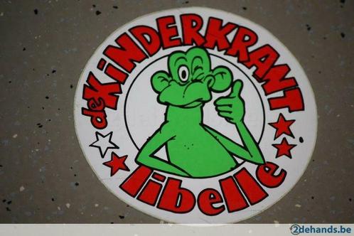 Retro / Vintage Sticker - Kinderkrant Libelle - Liegebeest, Verzamelen, Stickers, Gebruikt, Ophalen of Verzenden